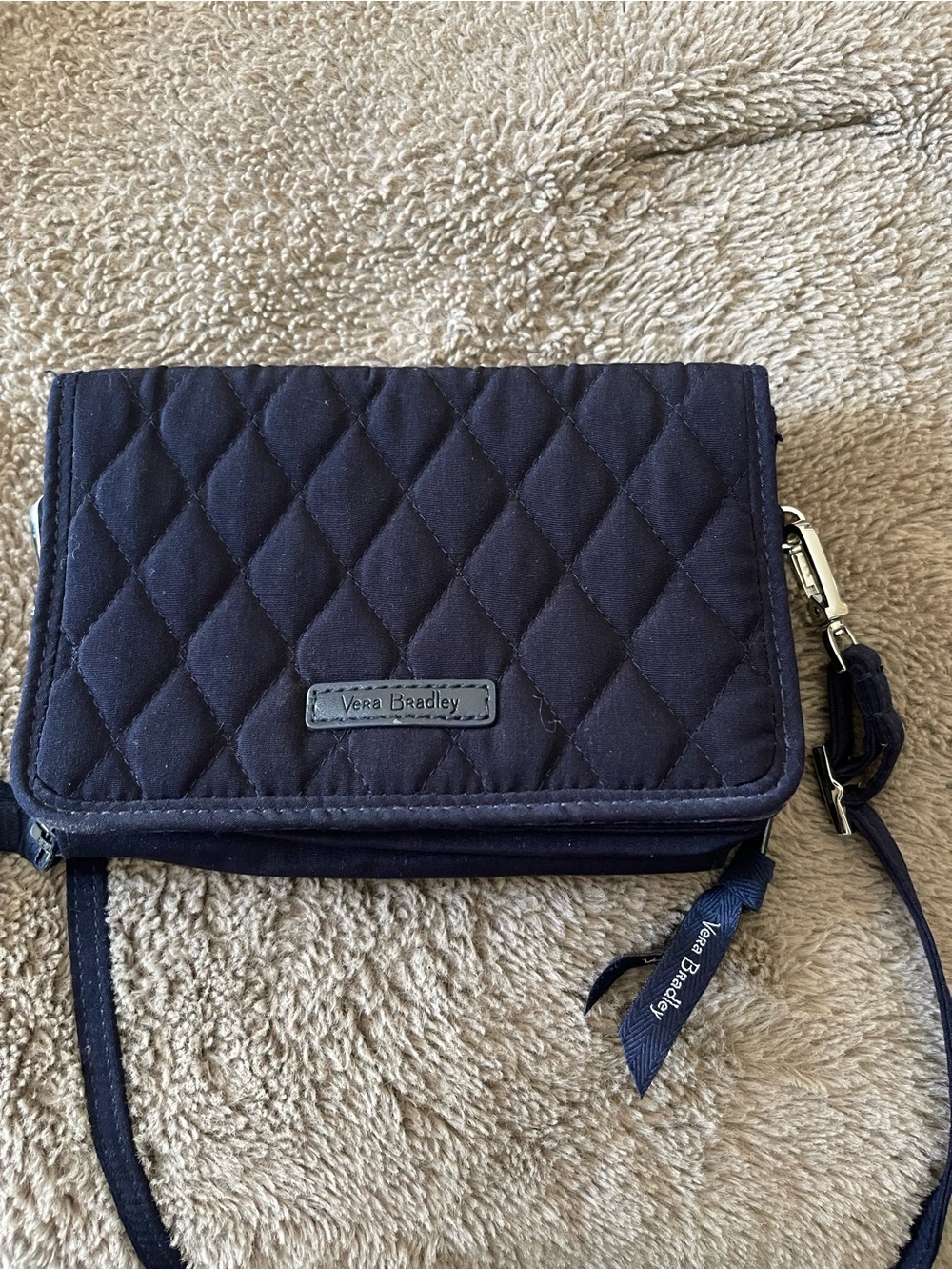 Vera Bradley Quilted Navy Crossbody Wallet cross body